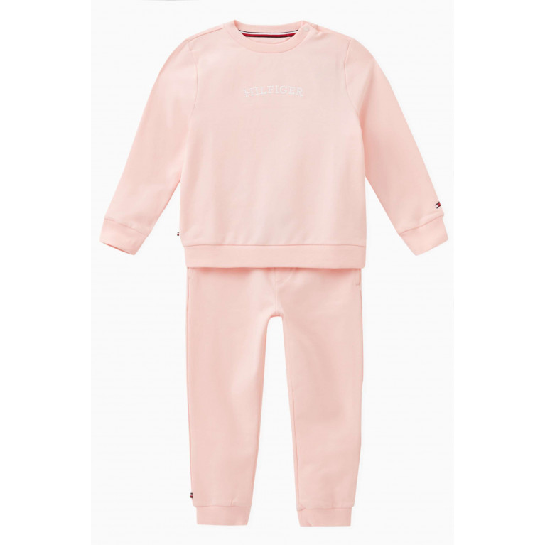 Tommy Hilfiger - Logo-embroidered Tracksuit in Cotton Pink