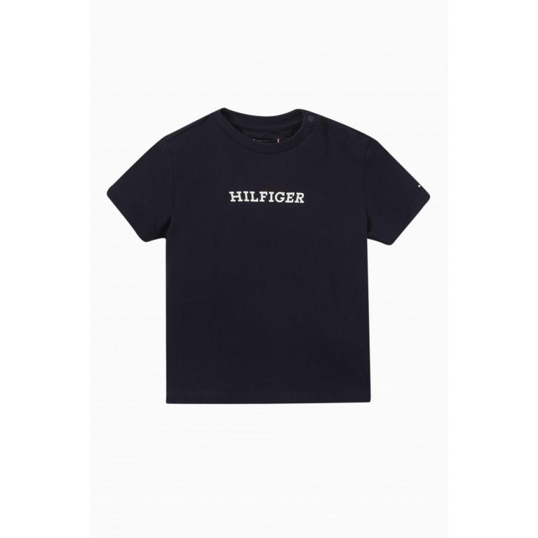 Tommy Hilfiger - Logo-detail T-shirt in Cotton Blue