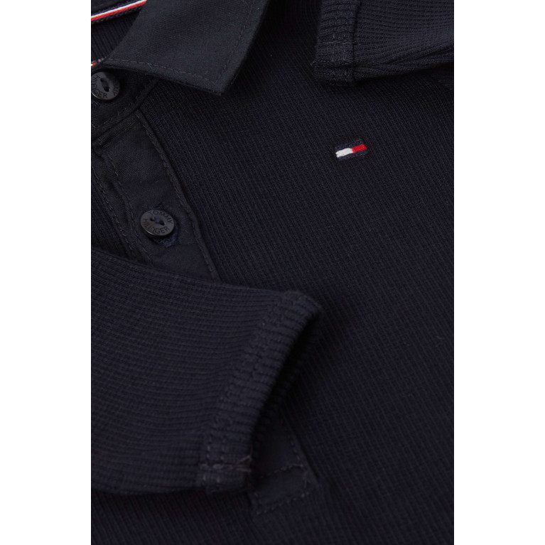 Tommy Hilfiger - Logo-embroidered Polo Bodysuit in Cotton Blue