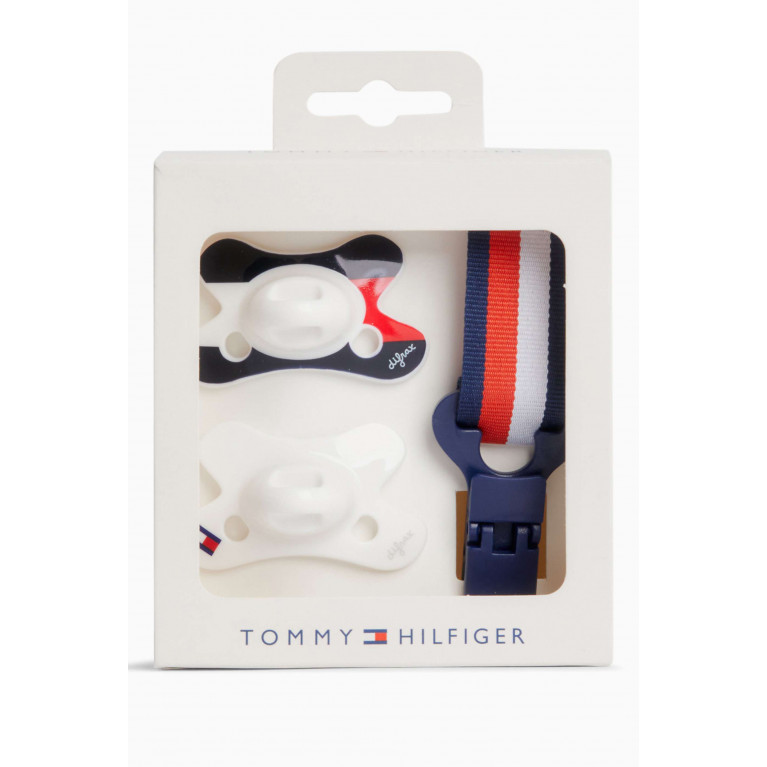 Tommy Hilfiger - Logo Print Clip & Dummy Set White