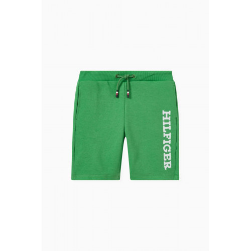 Tommy Hilfiger - Monotype Sweat Shorts in Recycled Cotton Blend Terry Green