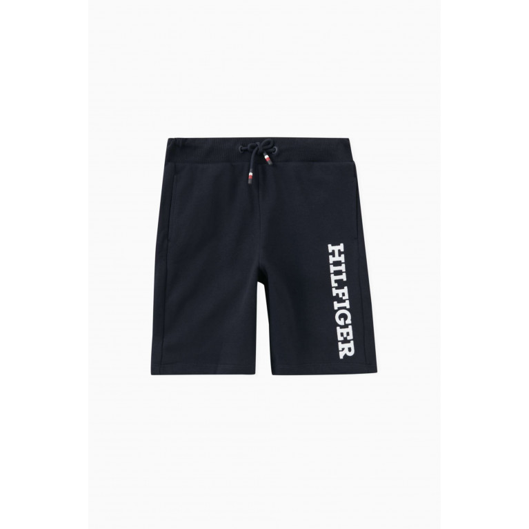Tommy Hilfiger - Monotype Sweatshorts in Recycled Cotton-blend Terry Blue