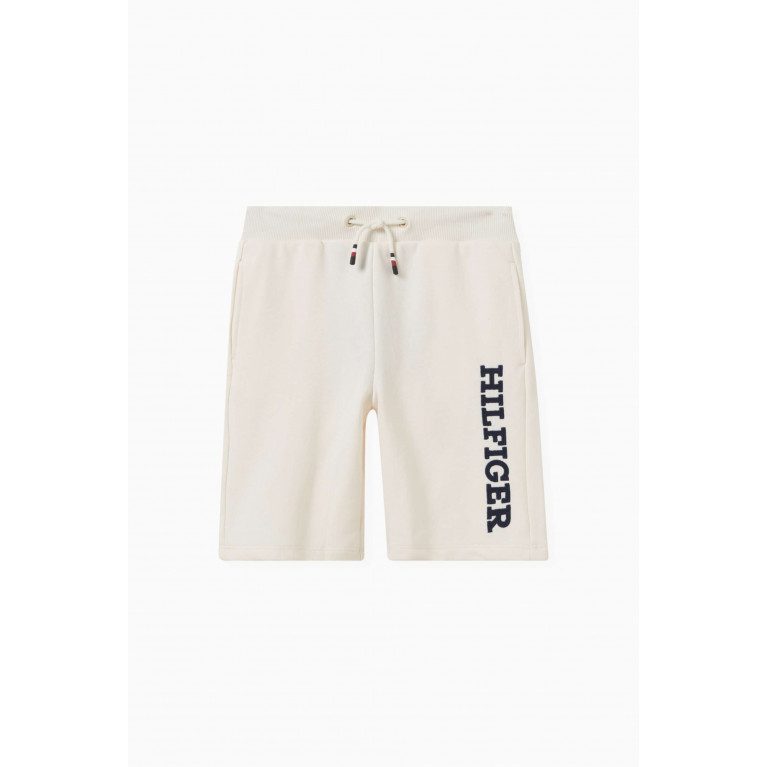 Tommy Hilfiger - Monotype Sweat Shorts in Recycled Cotton-blend Terry Neutral