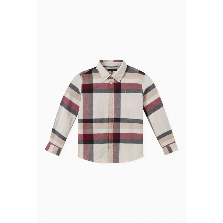 Tommy Hilfiger - Global Stripe Check Shirt in Stretch Oxford Cotton