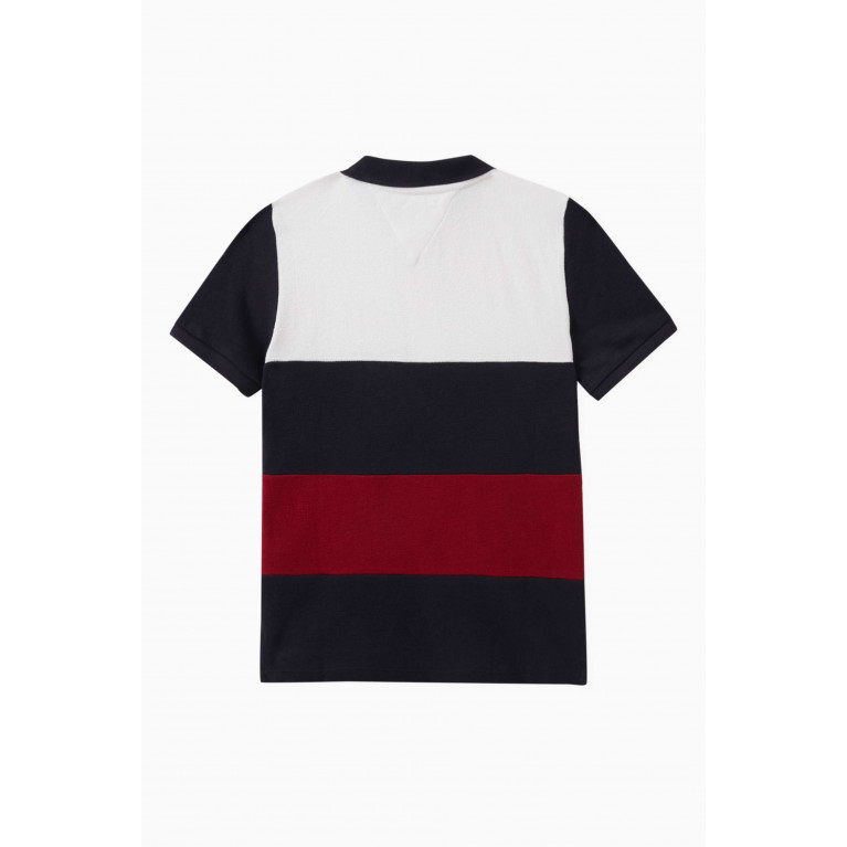 Tommy Hilfiger - Colour-block Global Stripe Polo Shirt in Cotton