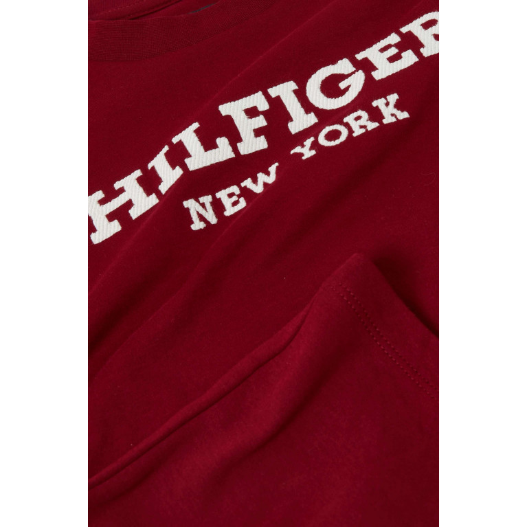 Tommy Hilfiger - Logo-embroidered T-shirt in Cotton Red
