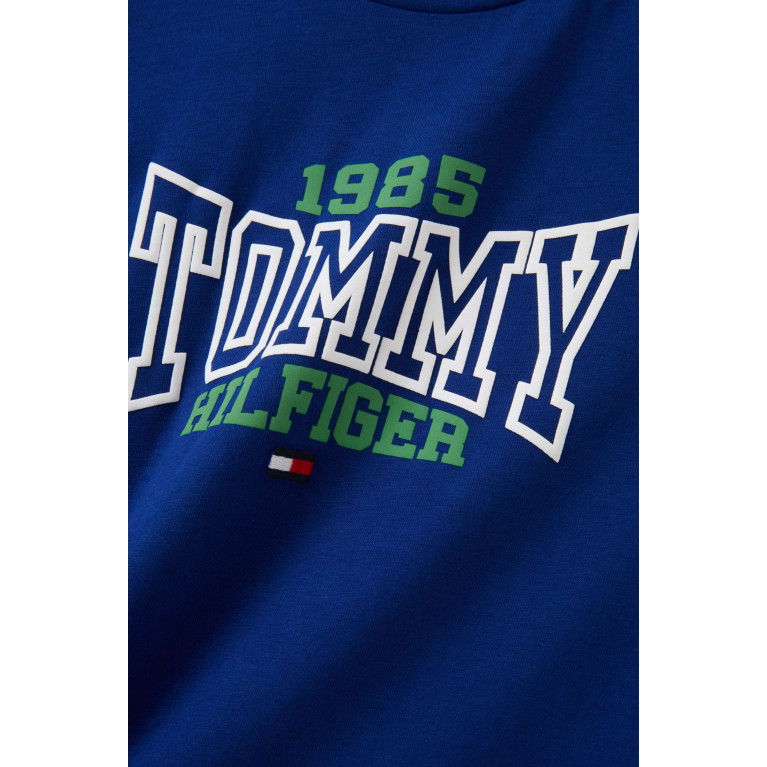 Tommy Hilfiger - Logo-print T-shirt in Cotton Blue