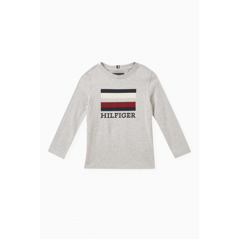 Tommy Hilfiger - Logo-print T-shirt in Cotton Grey