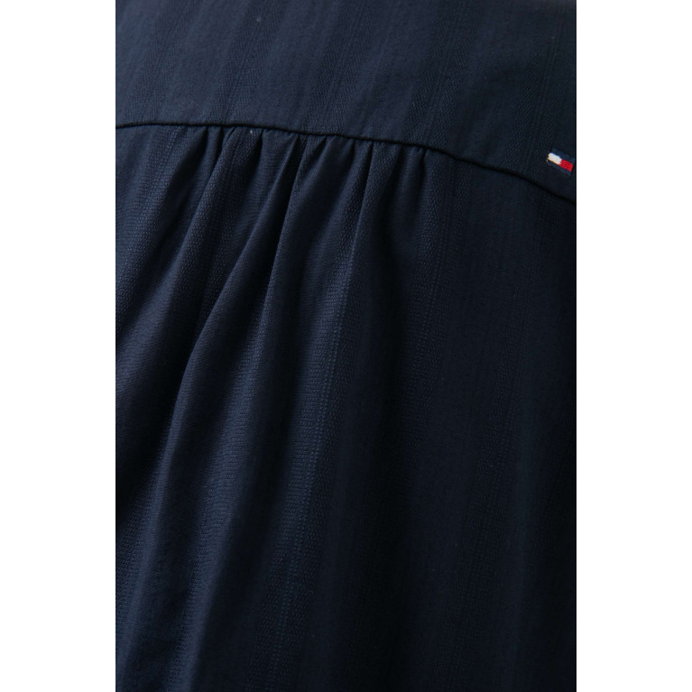 Tommy Hilfiger - Logo Stripe-detail Dress in Cotton Blue