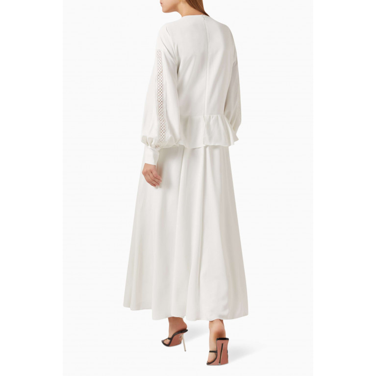 Gizia - Frill Peplum Dress White