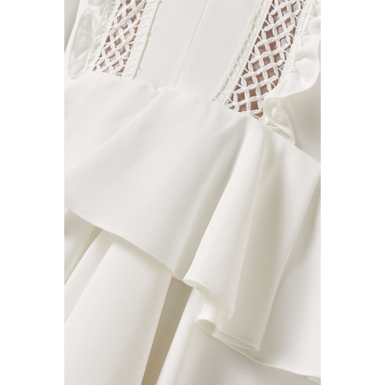 Gizia - Frill Peplum Dress White