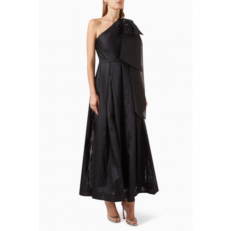 Gizia - Embellished-bow Dress Black