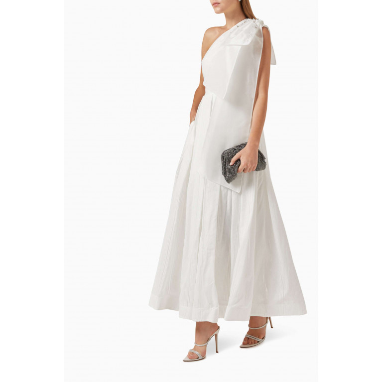 Gizia - Embellished-bow Dress White