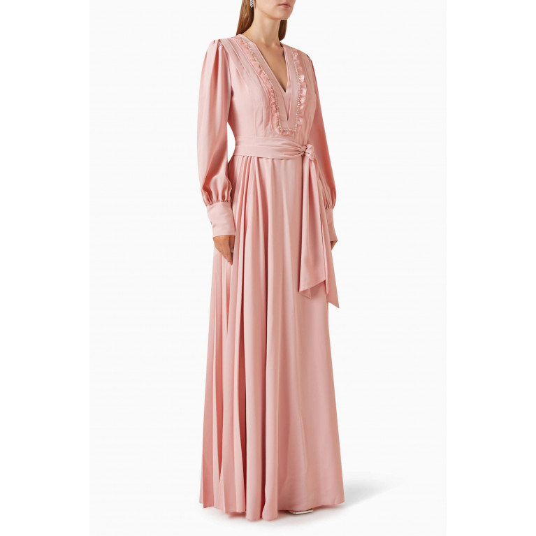 Gizia - Embellished Frill Dress Pink