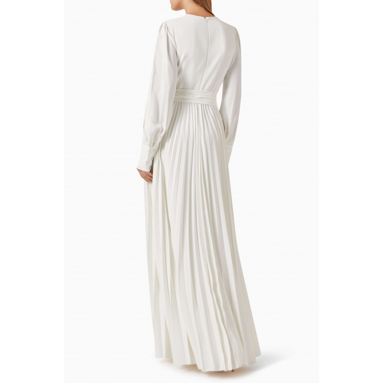 Gizia - Embellished Frill Dress White