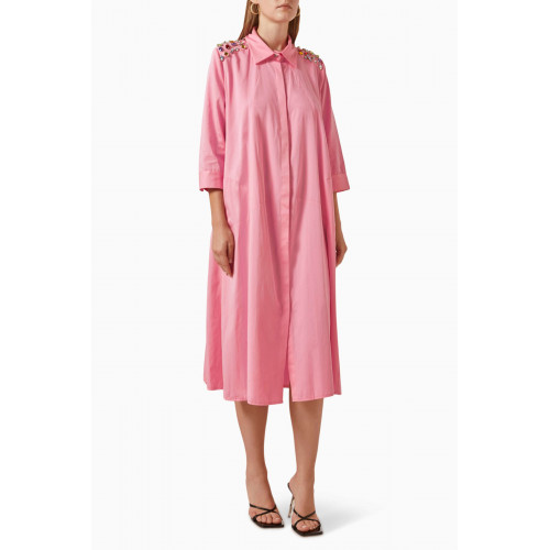 Serpil - Embellished Shirt Dress Pink