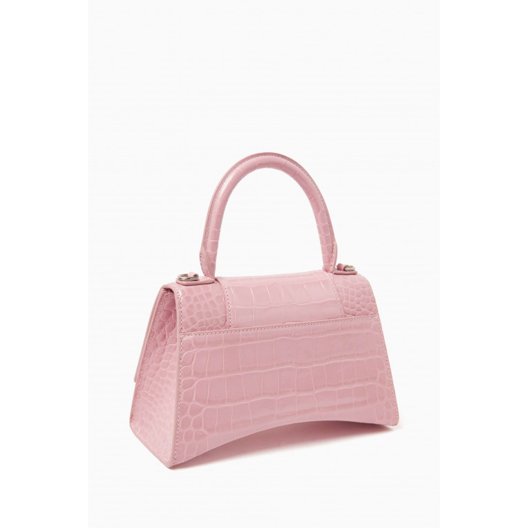 Balenciaga - Hourglass XS Top Handle Bag in Croc-embossed Leather