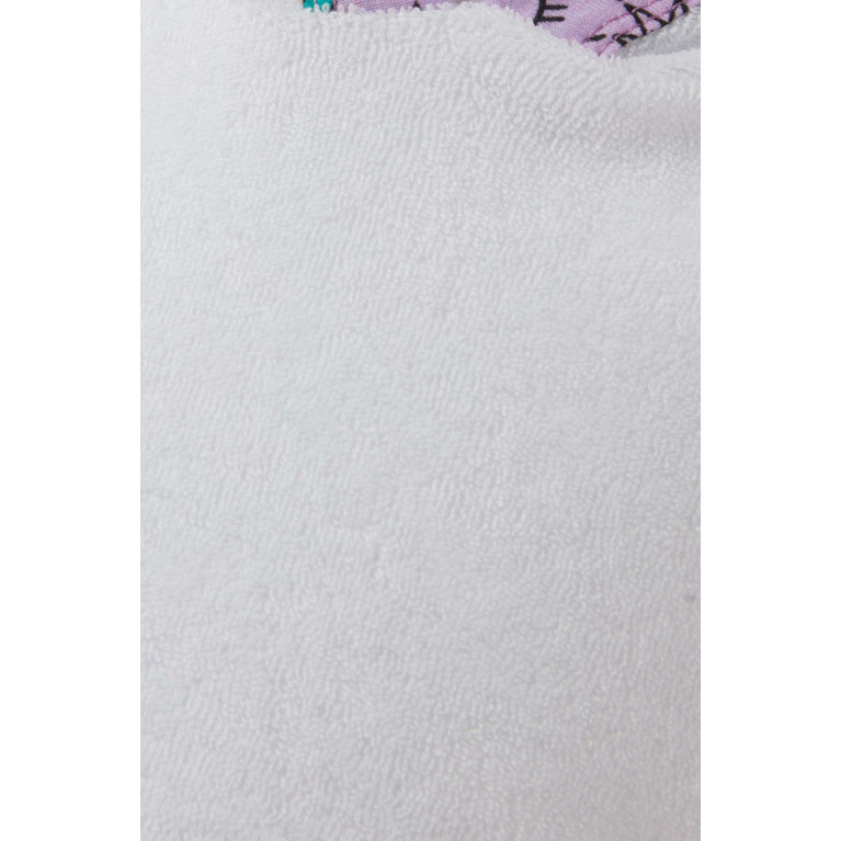NASS - Graphic-print Beach Poncho in Cotton White