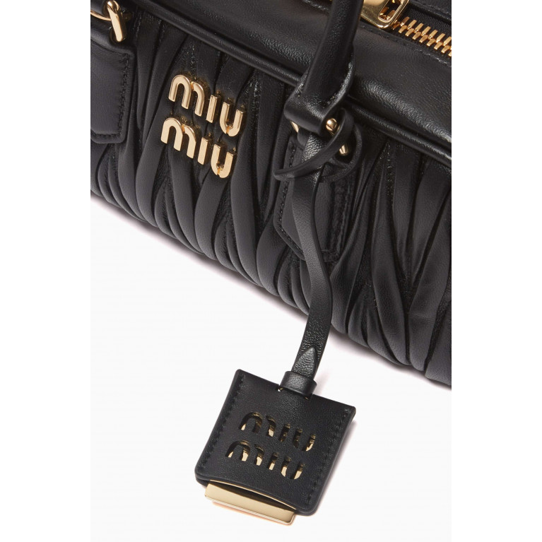 Miu Miu - Small Arcadie Top-handle Bag in Matelassé Nappa Black