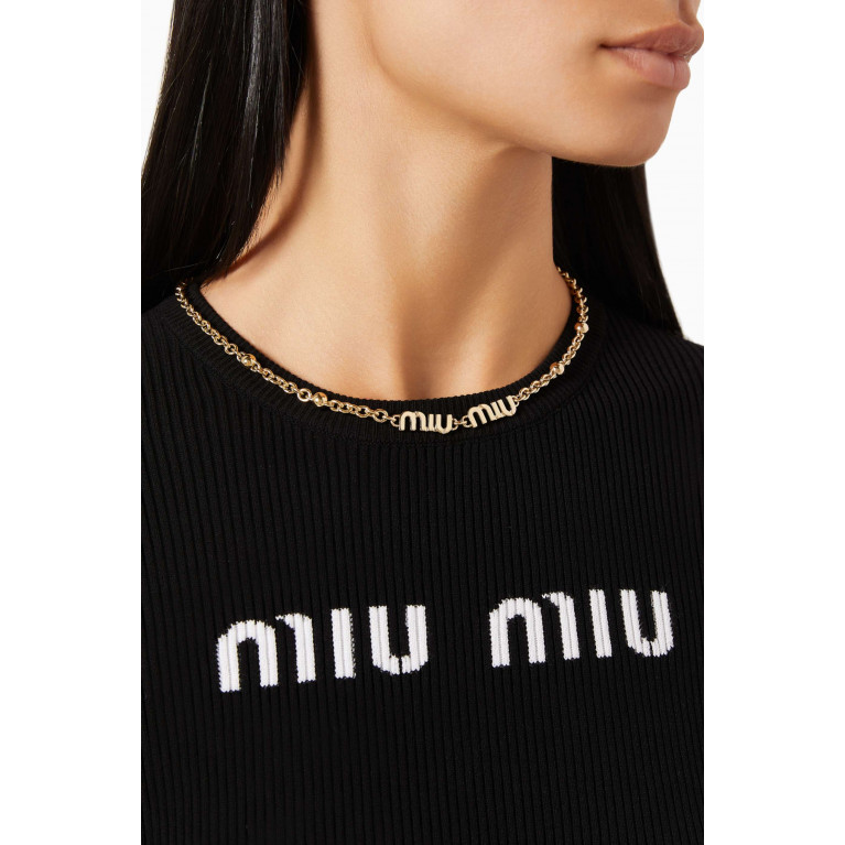Miu Miu - Logo Necklace in Metal