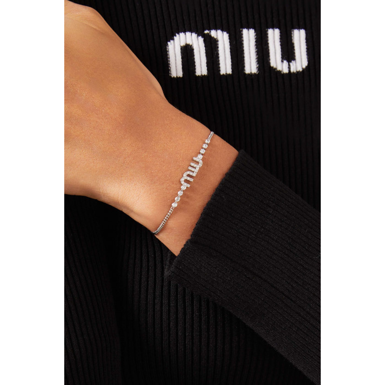 Miu Miu - Logo Crystal Bracelet in Metal