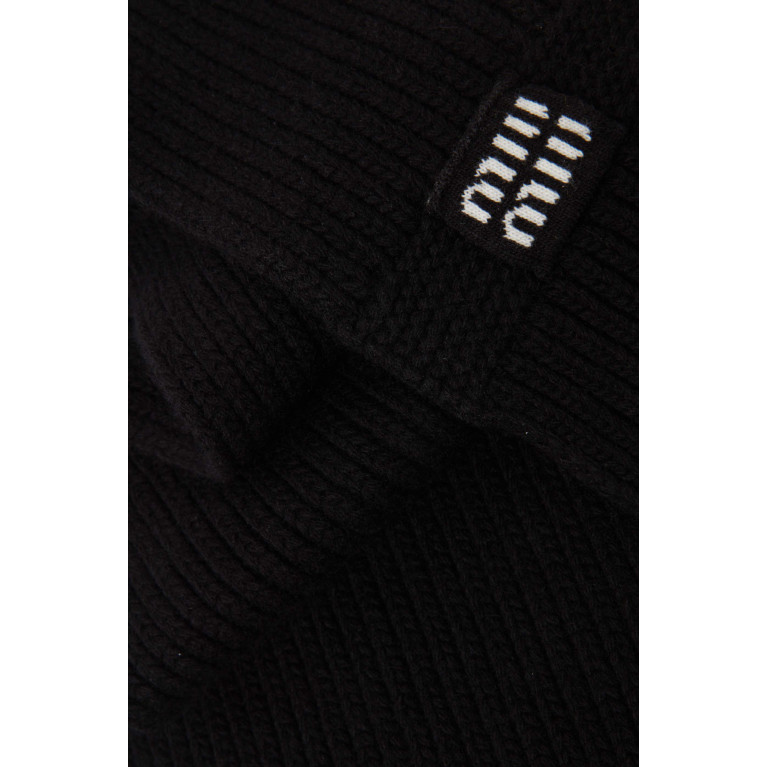 Miu Miu - Logo Scarf in Cashmere-wool blend