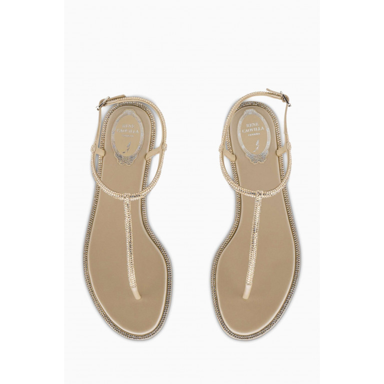 René Caovilla - Diana Flat Thong Sandals in Satin