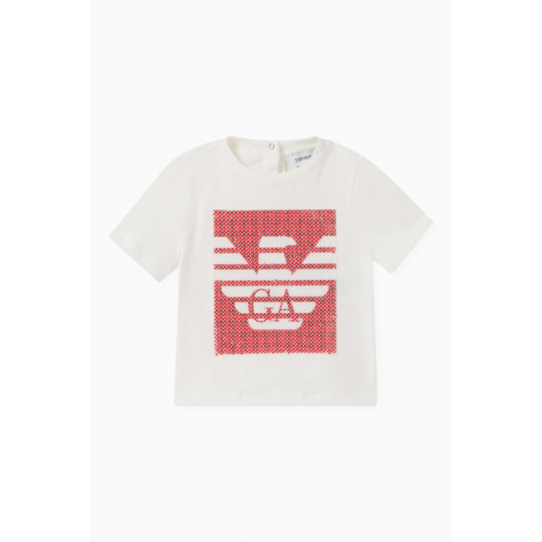 Emporio Armani - Sequinned Logo T-shirt in Cotton