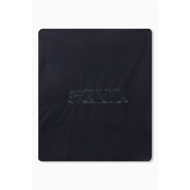 Emporio Armani - EA Embroidered Blanket in Cotton Muslin Blue