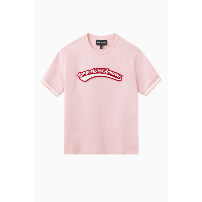 Emporio Armani - Logo Patch T-shirt in Cotton Pink