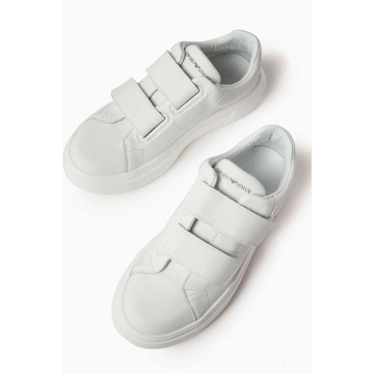 Emporio Armani - Eagle Logo Sneakers in Leather White