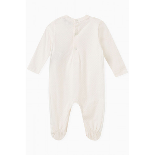 Emporio Armani - All-over Eagle Logo Sleepsuit in Cotton Pink