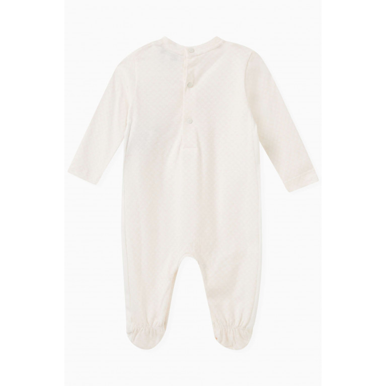 Emporio Armani - All-over Eagle Logo Sleepsuit in Cotton Pink