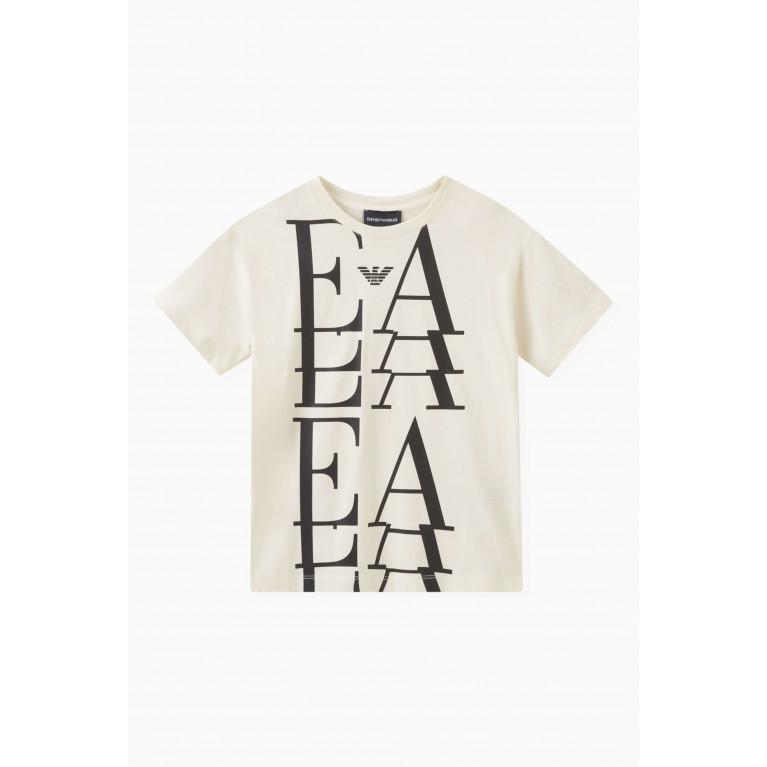 Emporio Armani - Deconstructed Logo Print T-shirt in Cotton Jersey