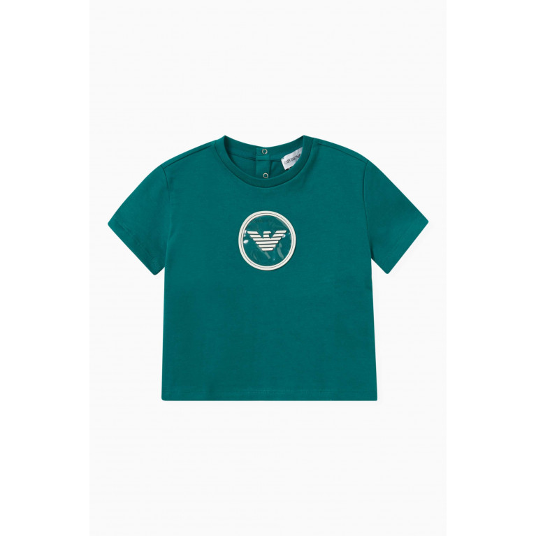 Emporio Armani - Logo-patch T-shirt in Cotton Green
