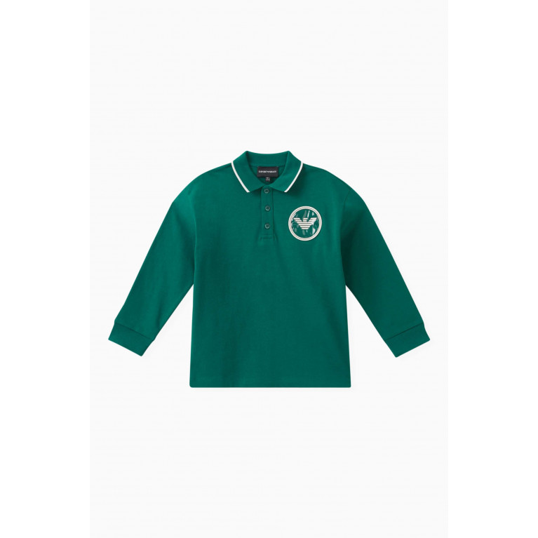 Emporio Armani - Logo Patch Polo Shirt in Cotton Green