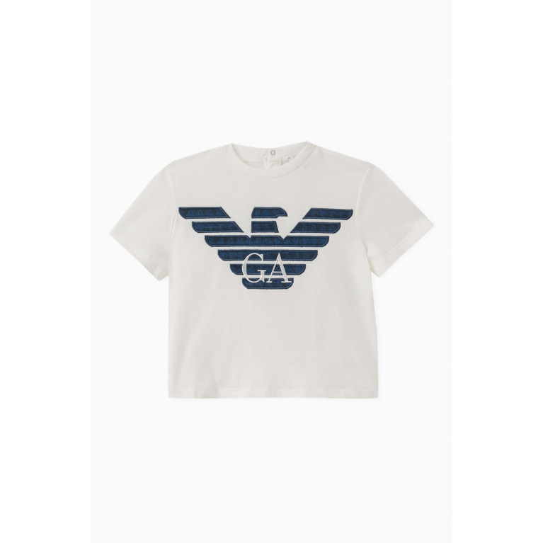 Emporio Armani - Appliqué Logo T-shirt in Cotton White