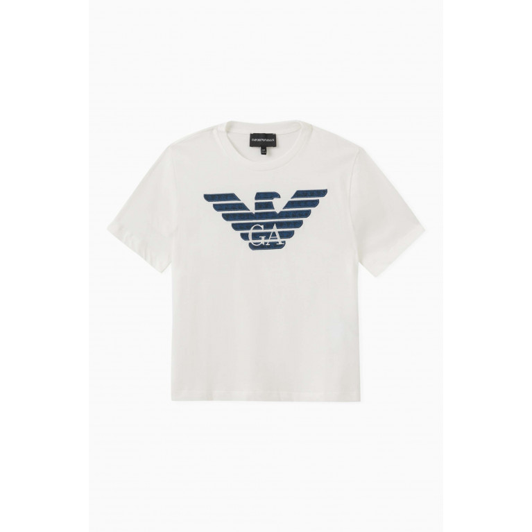 Emporio Armani - Appliqué Logo T-shirt in Cotton White