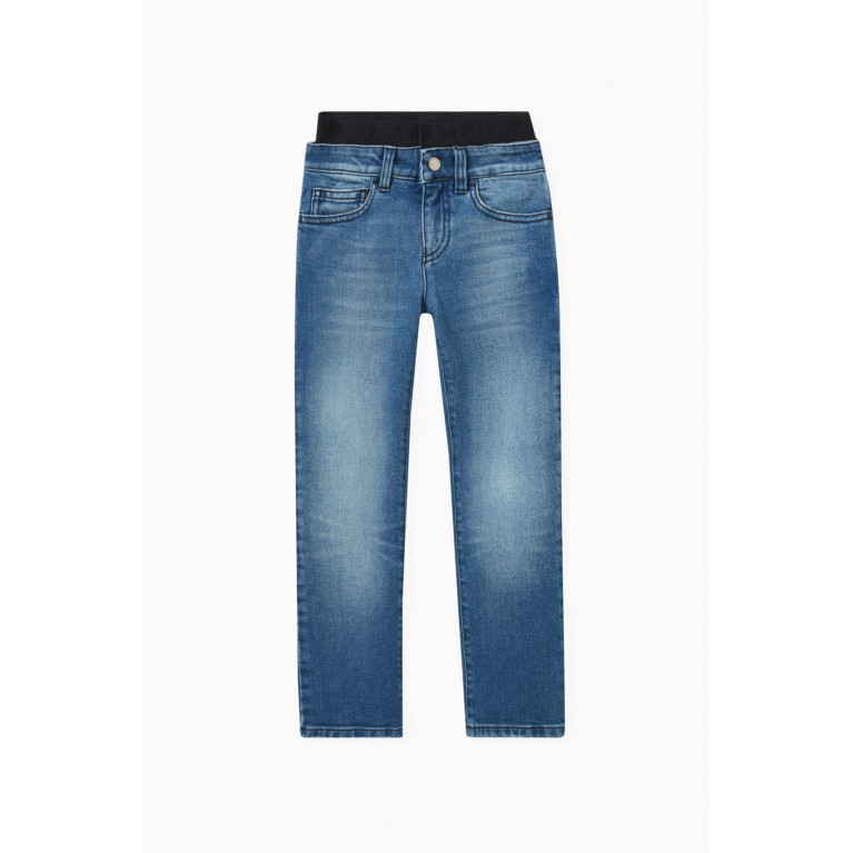 Emporio Armani - Washed-effect Denim Pants in Cotton