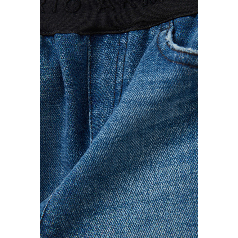 Emporio Armani - Washed-effect Denim Pants in Cotton