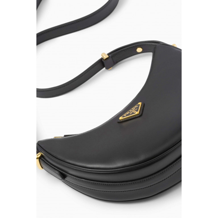 Prada - Curved Shoulder Bag in Nappa Leather Black