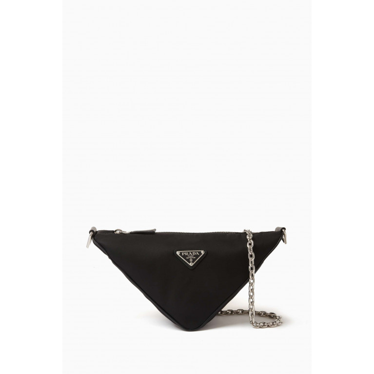 Prada - Triangle Shoulder Bag in Re-Nylon & Saffiano Leather