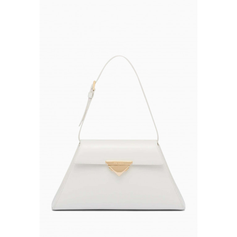 Prada - Medium Handbag in Brushed Leather White