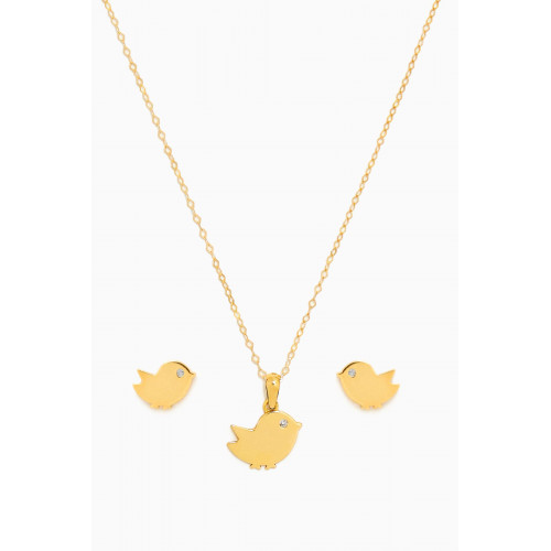 Baby Fitaihi - Bird Diamond Earrings & Necklace Set in 18kt Gold