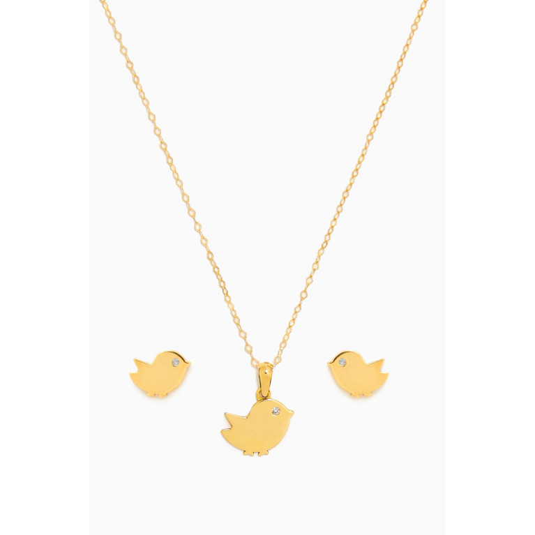 Baby Fitaihi - Bird Diamond Earrings & Necklace Set in 18kt Gold