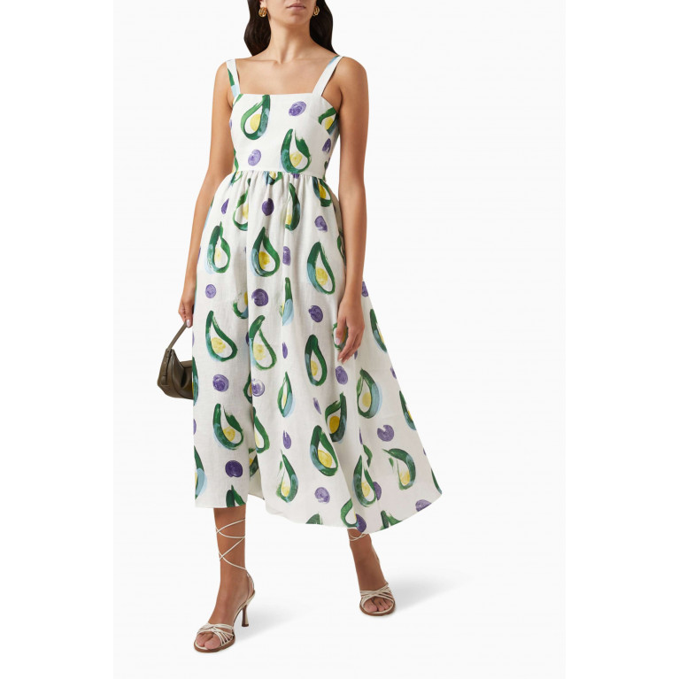 Borgo de Nor - Ninet Printed Midi Dress in Linen-blend