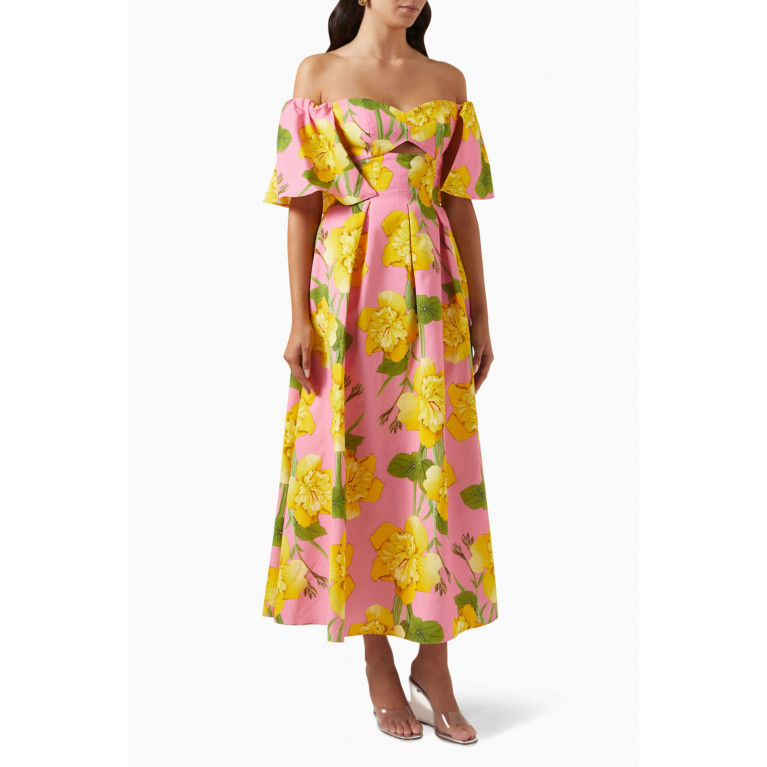 Borgo de Nor - Giovanna Off-shoulder Midi Dress in Cotton-blend Twill