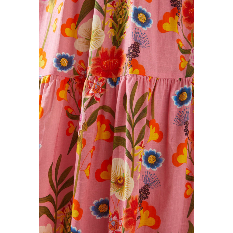 Borgo de Nor - Pandora Floral-print Maxi Dress in Cotton-voile