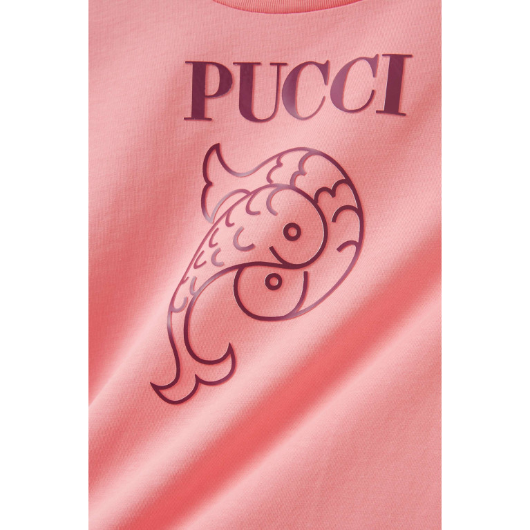 Emilio Pucci - Logo-print T-shirt in Cotton Pink