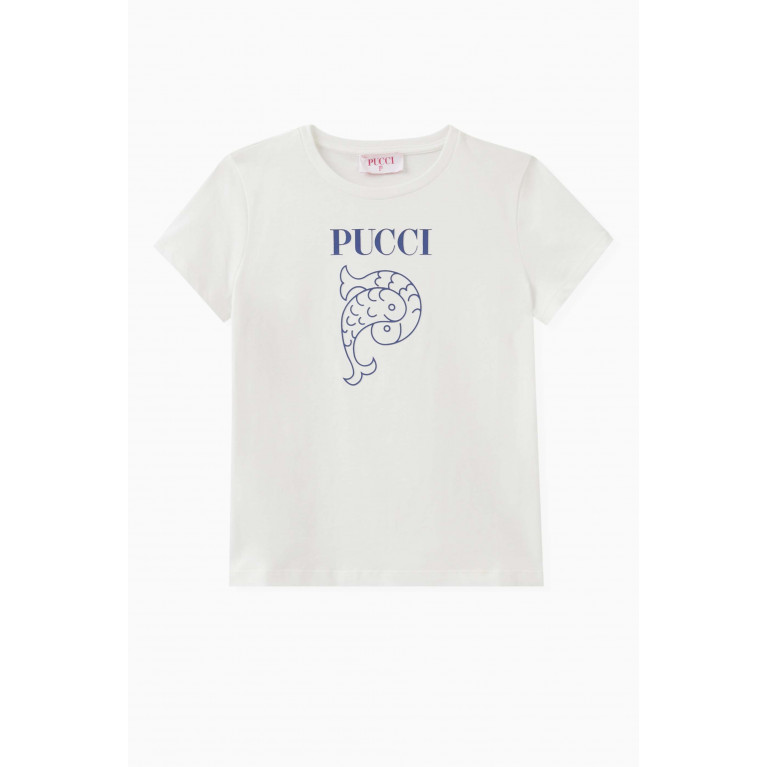 Emilio Pucci - Logo-print T-shirt in Cotton White